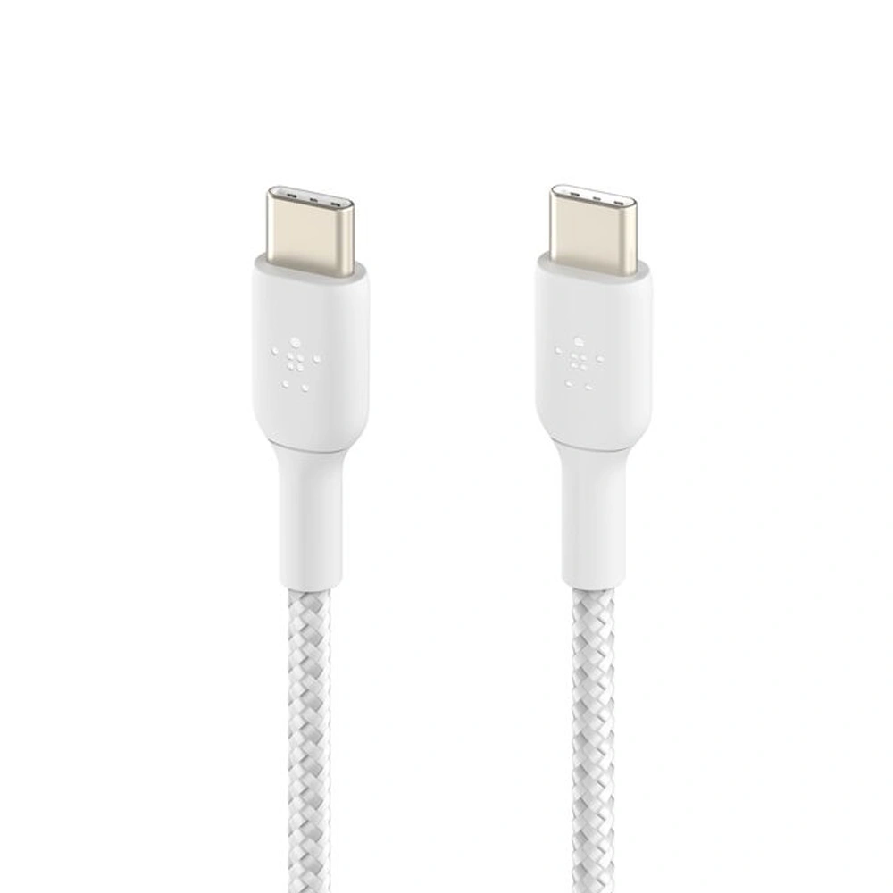 Кабель BELKIN Type C -  USB-C 60W CAB004BT1MWH (плетеный, 1M, белый) - фото 4
