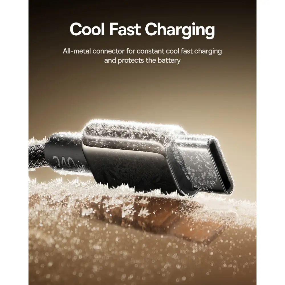 Интерфейсный кабель Baseus Tungsten Gold Air Fast Charging Data Cable USB-C to USB-C 240W 2 m Black  - фото 7