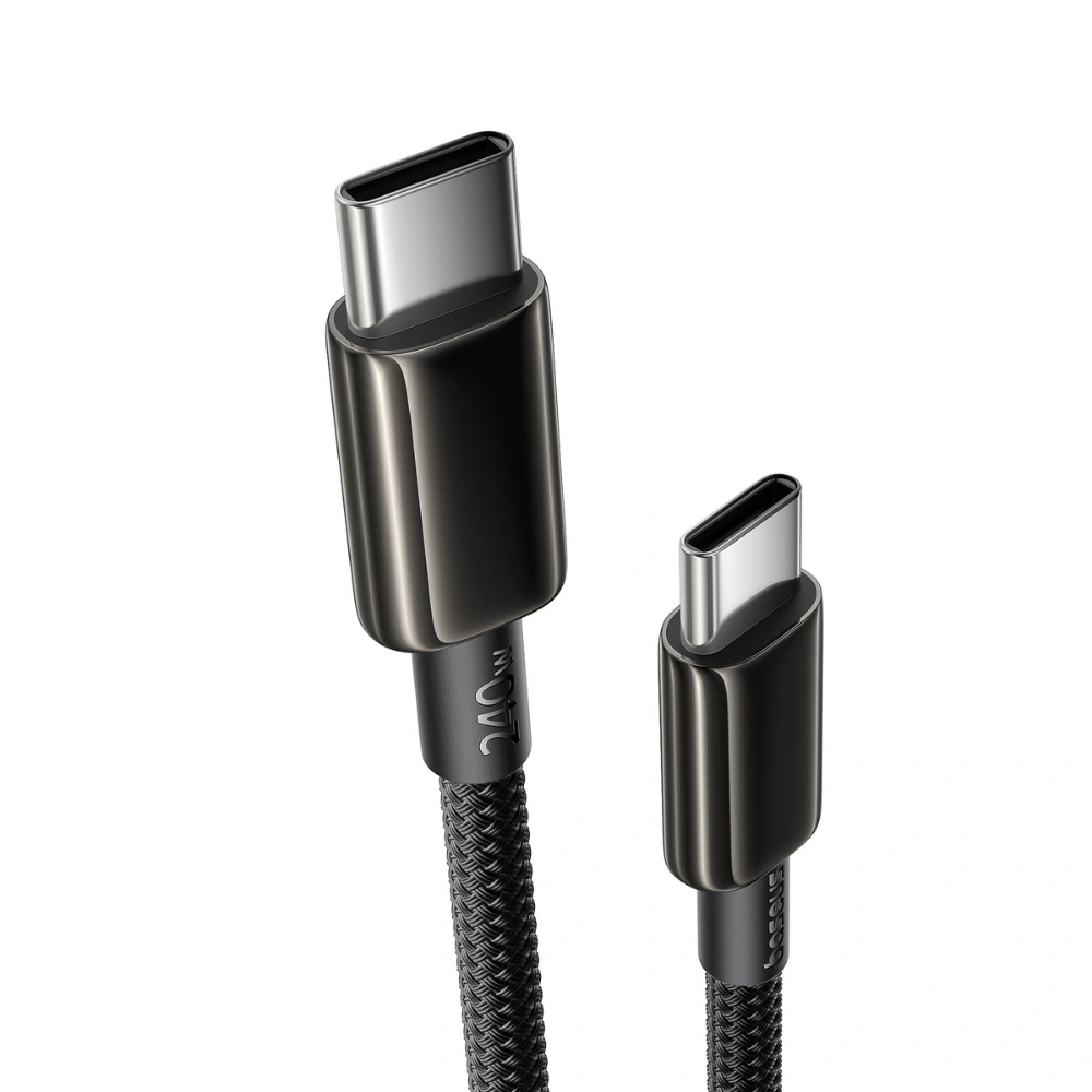 Интерфейсный кабель Baseus Tungsten Gold Air Fast Charging Data Cable USB-C to USB-C 240W 2 m Black  - фото 3
