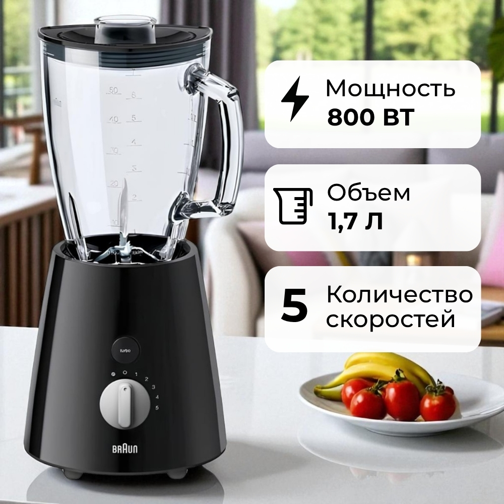 Стационарный блендер Braun JB 3060BK - фото 3