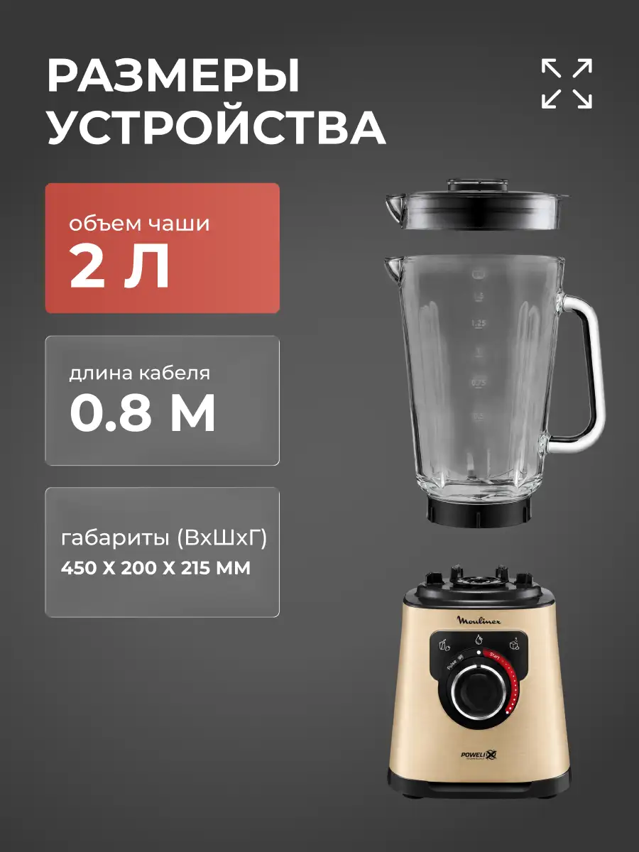 Cтационарный блендер Moulinex PerfectMix+ LM871A10 - фото 8