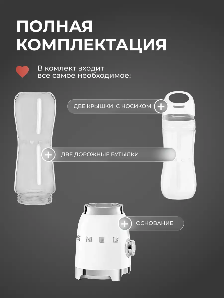 Стационарный блендер Smeg PBF01WHEU - фото 7