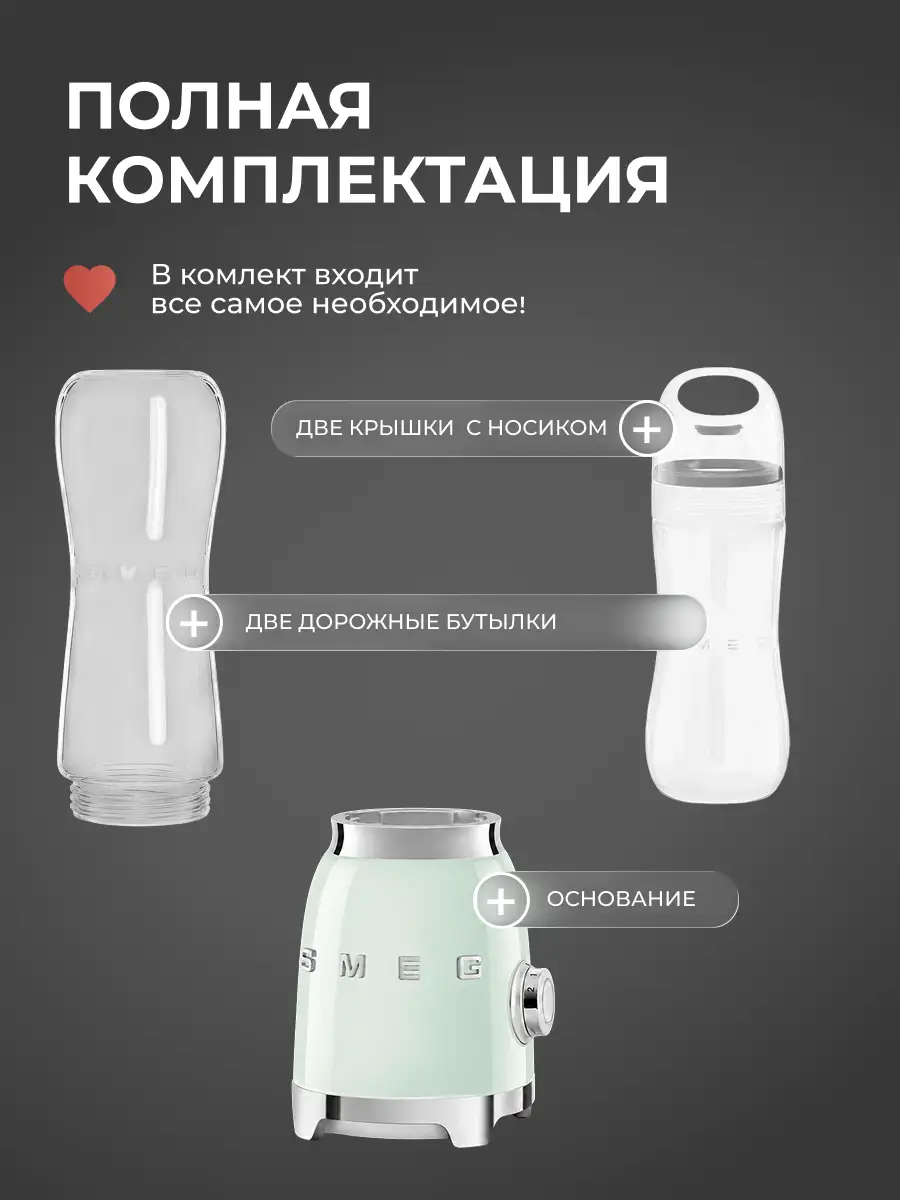 Стационарный блендер Smeg PBF01PGEU - фото 7