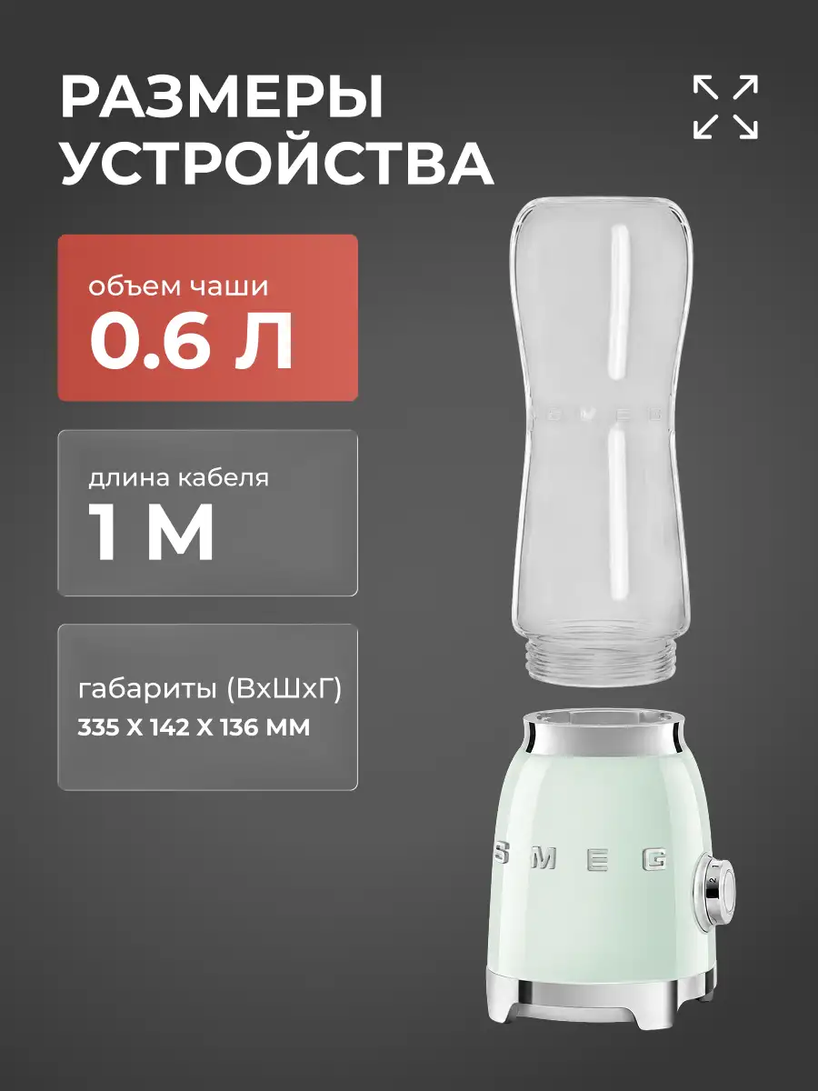 Стационарный блендер Smeg PBF01PGEU - фото 6