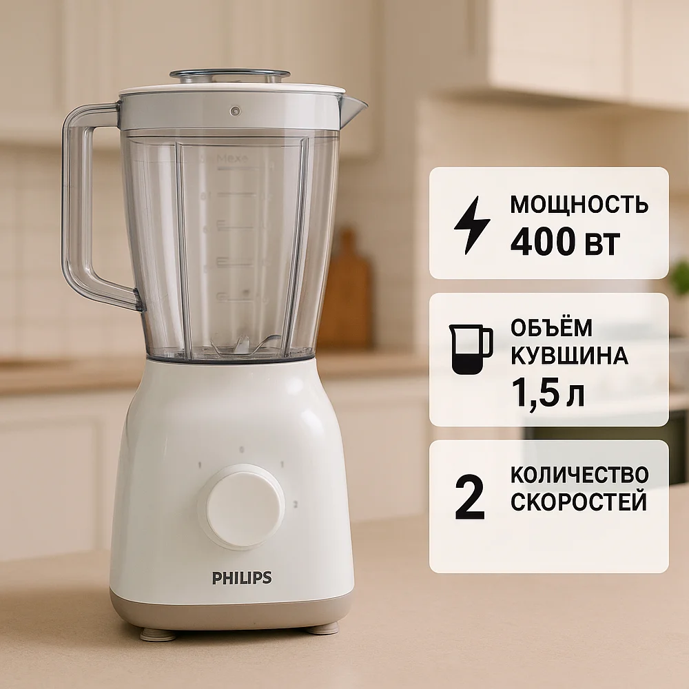 Стационарный блендер Philips HR2102/00 - фото 7