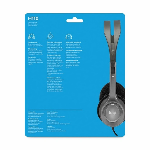Наушники Logitech Stereo Headset H110 Black - фото 2