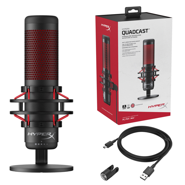 Микрофон стриминговый HyperX QuadCast Standalon (HX-MICQC-BK)