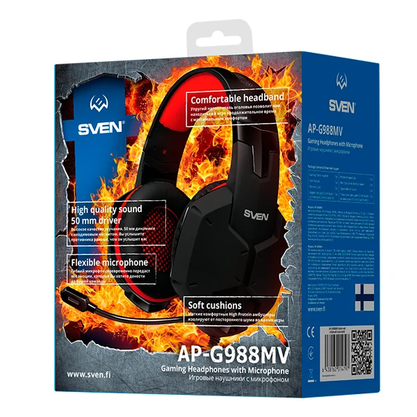 Гарнитура игровая Sven AP-G988MV Black - фото 6