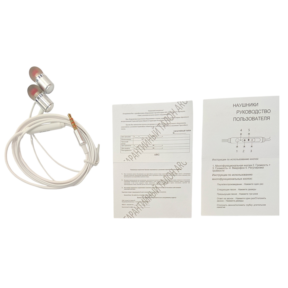 ARG құлаққаптары Earphones Mini Jack Grey - фото 4
