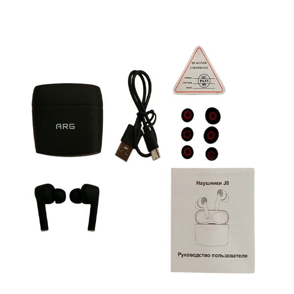 TWS Наушники ARG J8 Black - фото 5