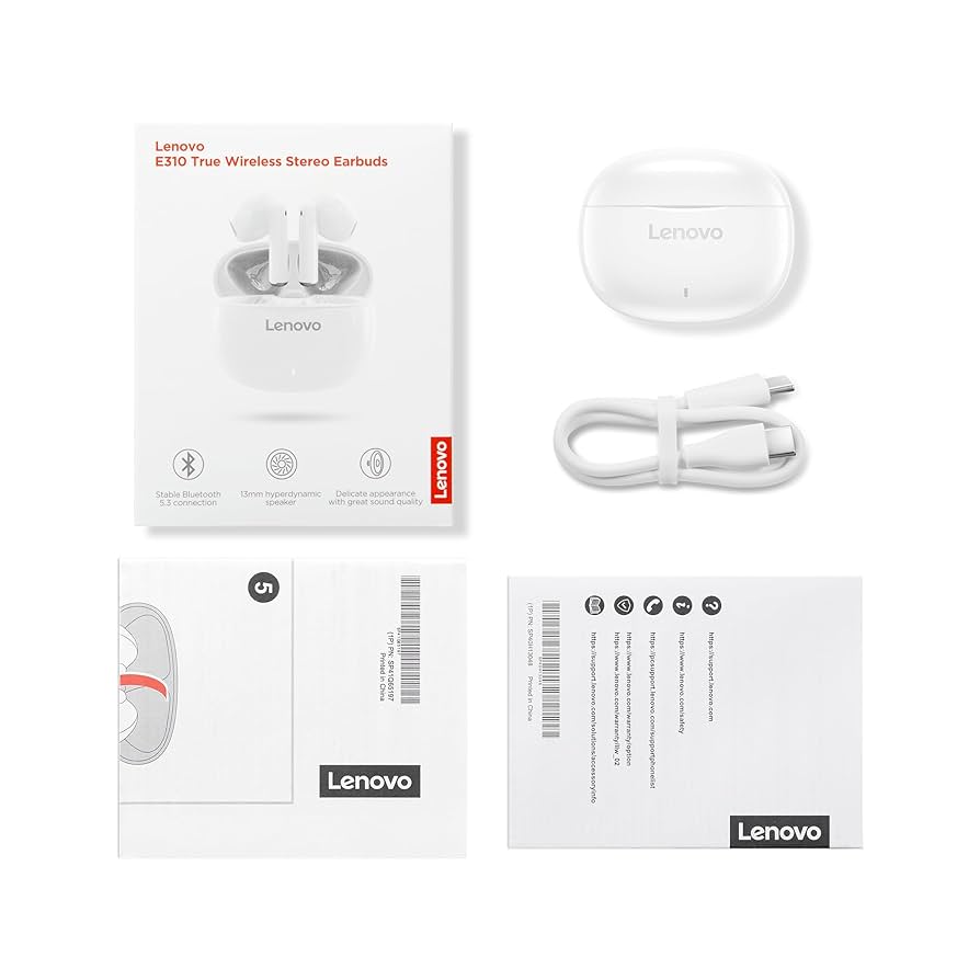 TWS Наушники Lenovo E310 White - фото 2