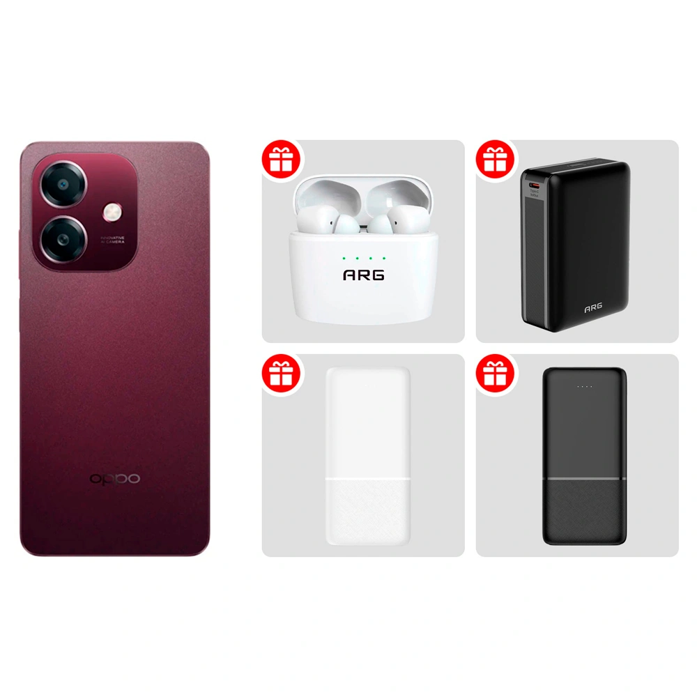 OPPO смартфон жинағы A3x 4/128GB Nebula Red + сыйлық жинағы