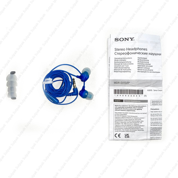Sony құлаққаптары MDR-EX15AP (Blue)
