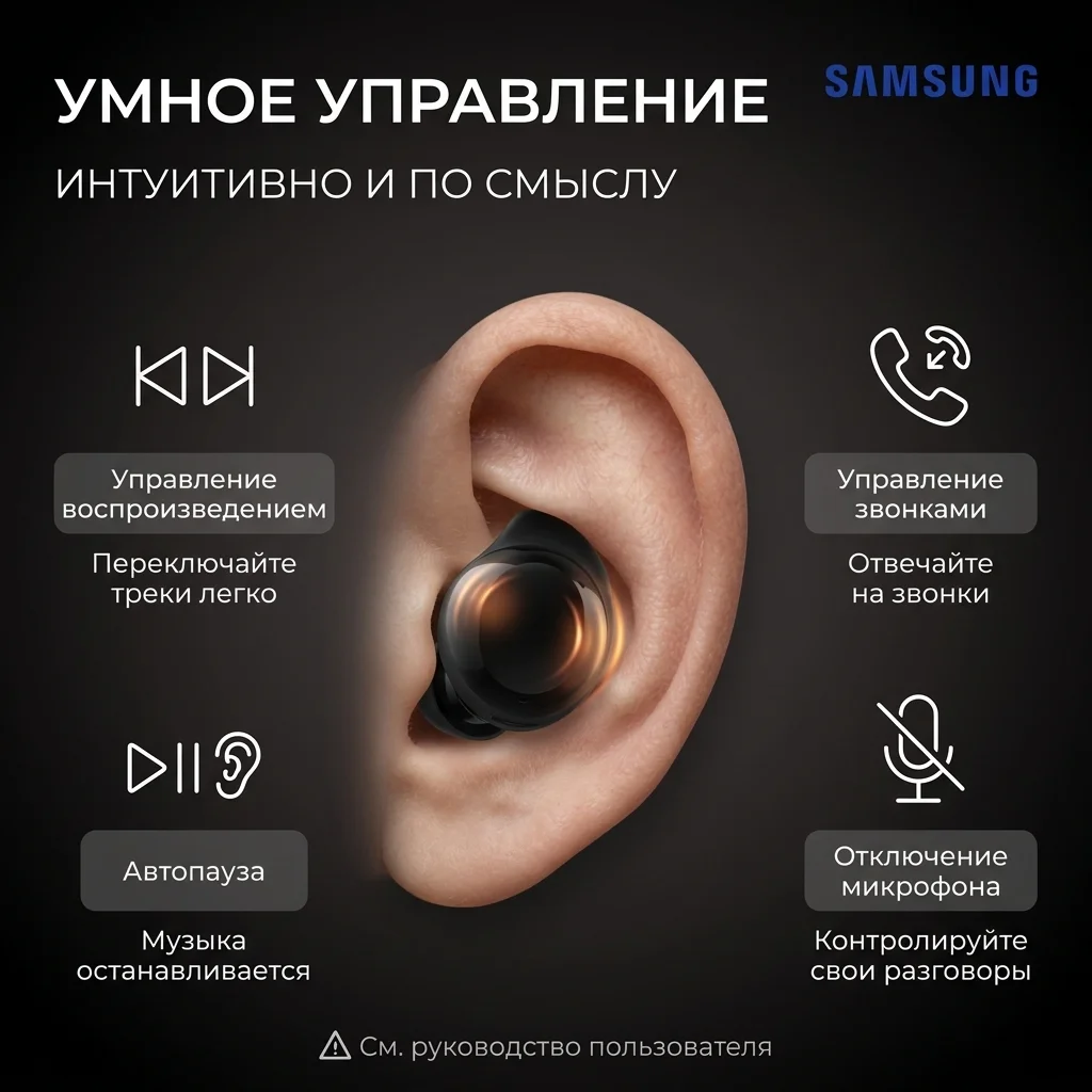 Samsung TWS құлаққаптары Galaxy Buds Core SM-R410NZKACIS Black - фото 11