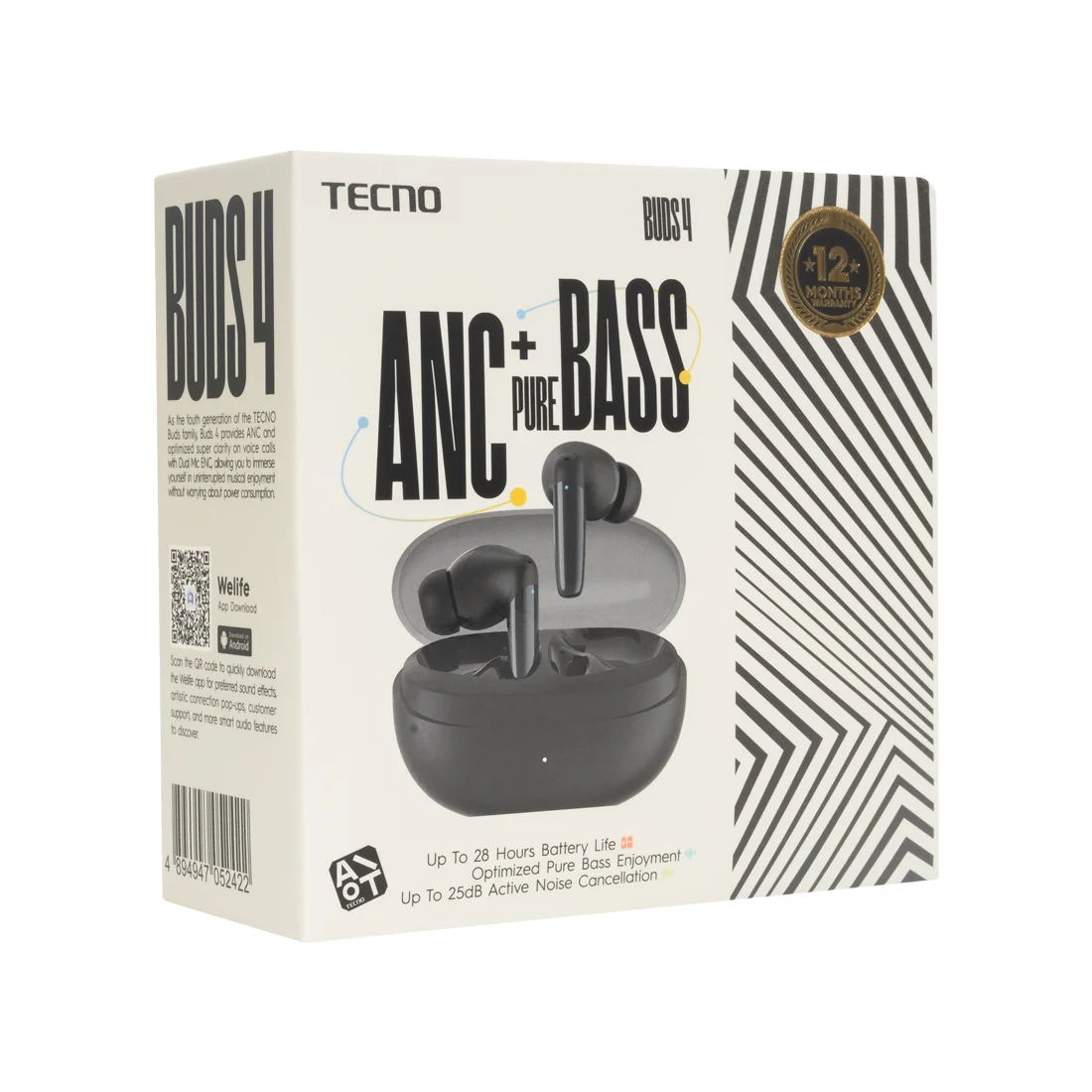 Наушники TECNO Buds 4 BD04 Black  - фото 6