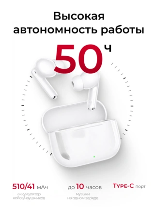 TWS Наушники HUAWEI FreeBuds SE 4 ANC White Fuji-T010 - фото 3