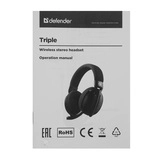 Наушники-гарнитура беспроводные Defender Triple BT/2.4G черный - фото 7