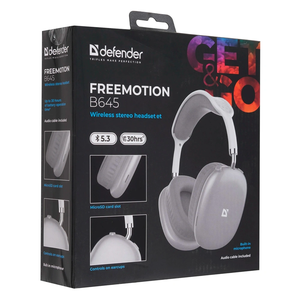 Наушники-гарнитура беспроводные Defender FreeMotion B645 серый - фото 10