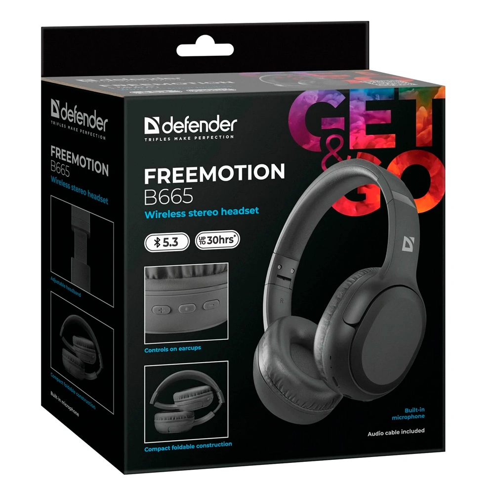 Наушники-гарнитура беспроводные Defender FreeMotion B665 черный - фото 9