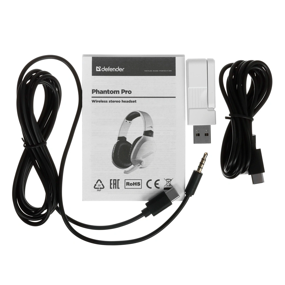 Наушники-гарнитура беспроводные Defender Phantom PRO белый - фото 7
