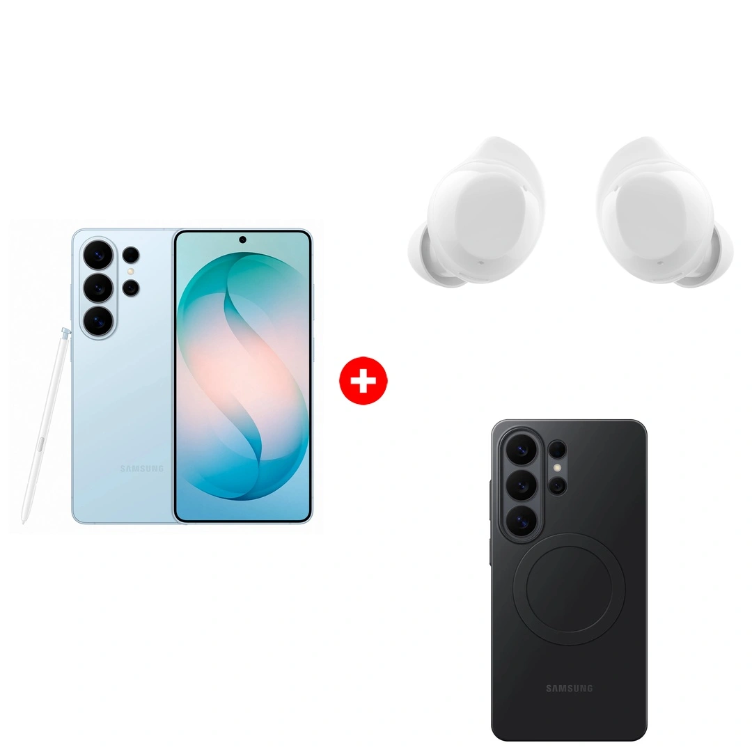 Комплект TWS Наушники Samsung Galaxy Buds Core SM-R410NZWACIS White + Смартфон Samsung Galaxy S26 Ultra 12/512GB Sky blue + Чехол для смартфона Samsung Galaxy S26 Ultra Slim Magnet Case 