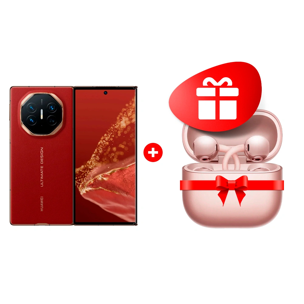 Жиынтық TWS Наушники HUAWEI FreeClip2 Rose Gold Robin-T11 + Смартфон Huawei Mate XT Red Mate XT Red 