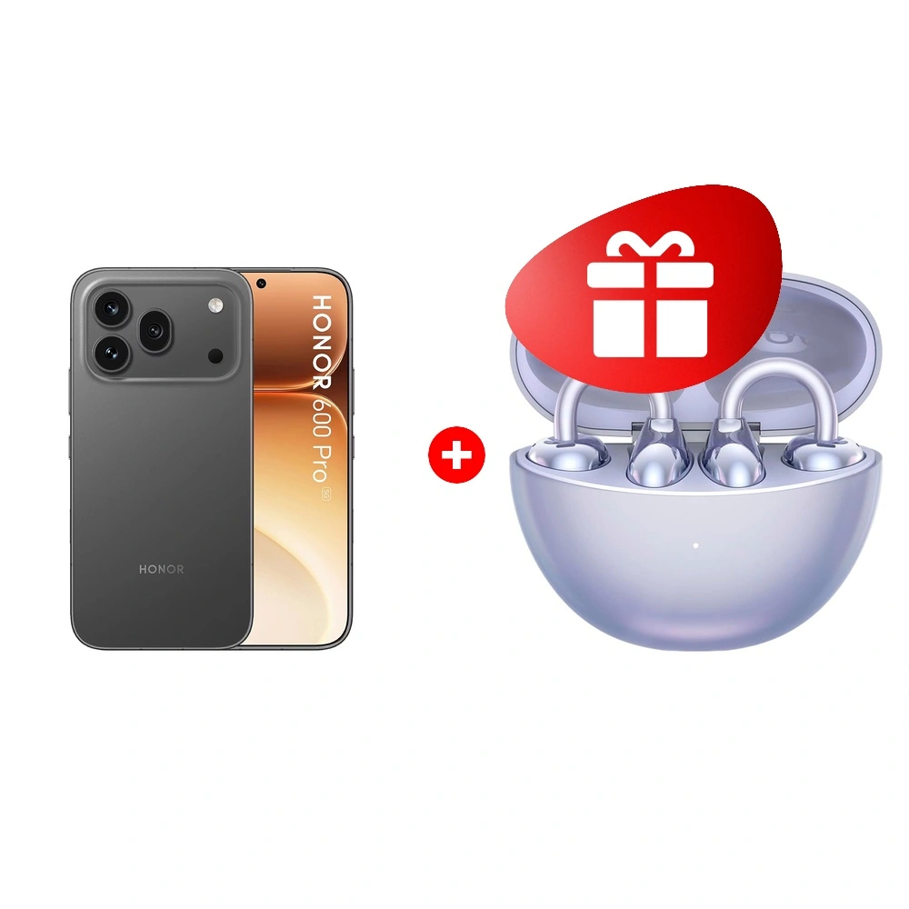 Комплект HONOR TWS CHOICE Earbuds Clip Purple + HONOR 600 Pro 12/512GB Black 