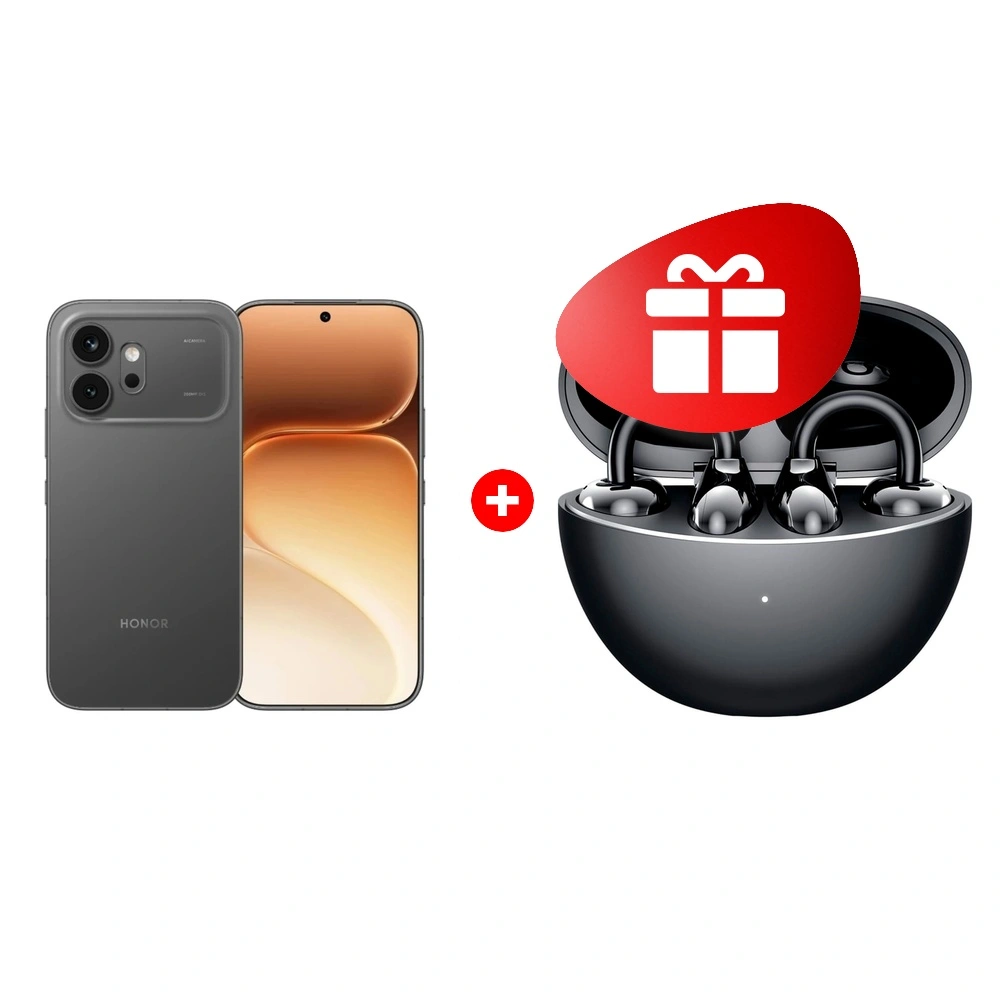 Комплект HONOR TWS CHOICE Earbuds Clip Black + HONOR 600 8/512GB Black 