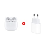 Комплект Apple AirPods 4th Gen (MXP63ZE/A) + Apple 20W USB-C (MD3J4ZM/A) 