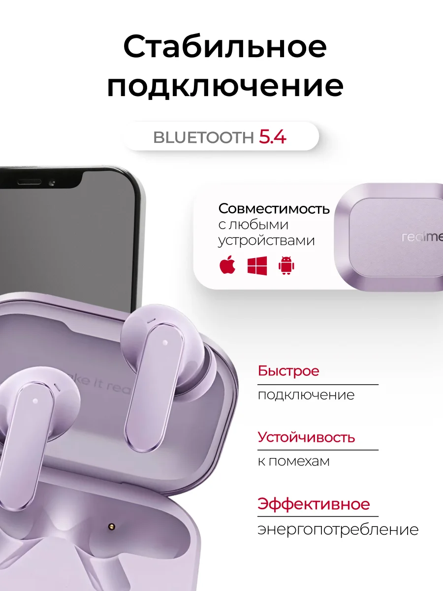 TWS наушники Realme Buds Air 8 Purple - фото 7