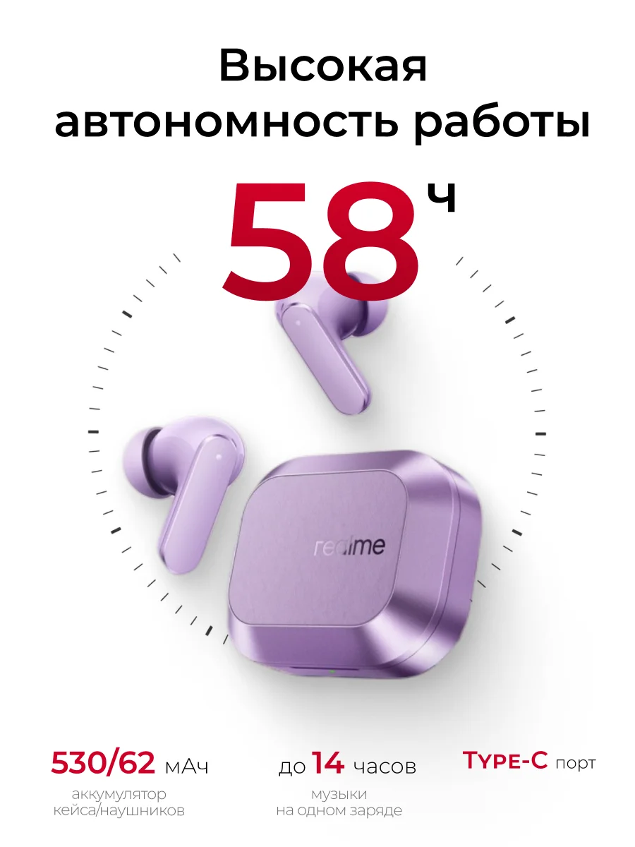TWS наушники Realme Buds Air 8 Purple - фото 3