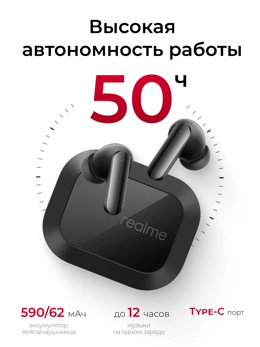 TWS наушники Realme Buds Air 8 Pro Black - фото 3