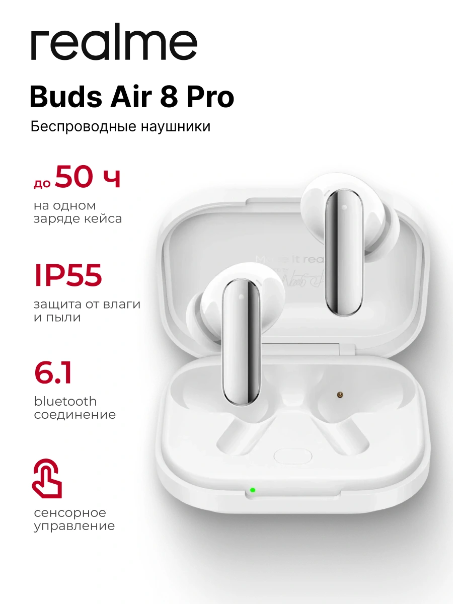 TWS наушники Realme Buds Air 8 Pro White - фото 2