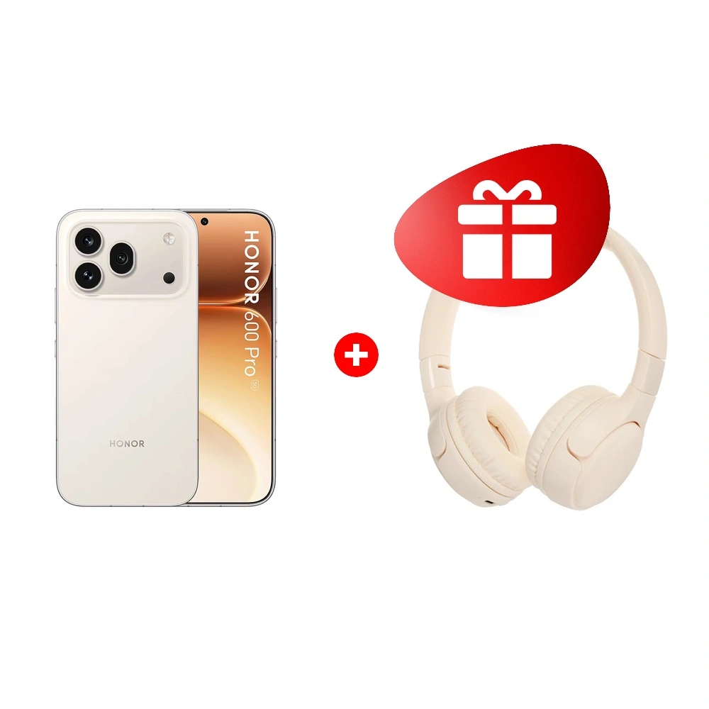 Жиынтық HONOR Choice Headphones lite beige + HONOR 600 Pro 12/512GB Golden White 