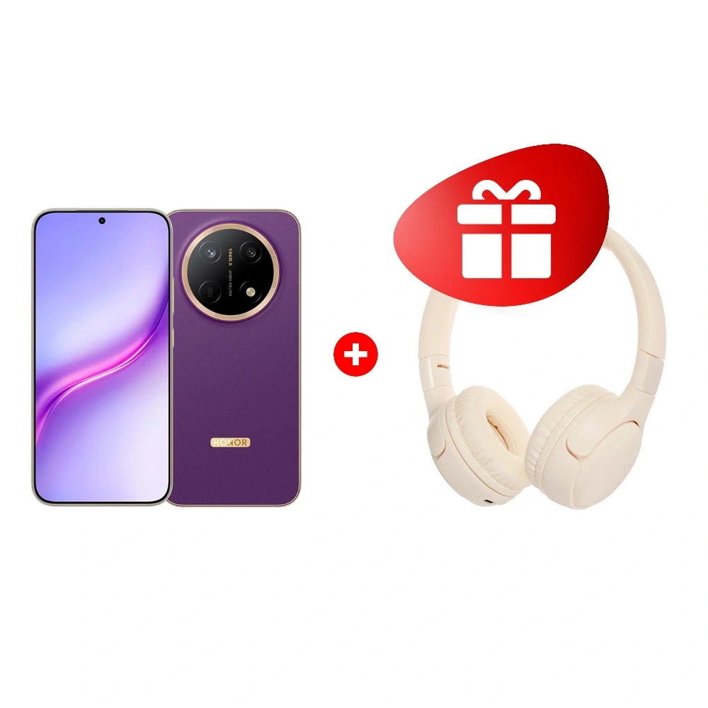Жиынтық HONOR Choice Headphones lite beige + HONOR X9e Pro 6/256GB Deep Purple 