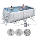 Каркасный бассейн Bestway Power Steel Rectangular (412 х 201 х 122 см) - фото 3