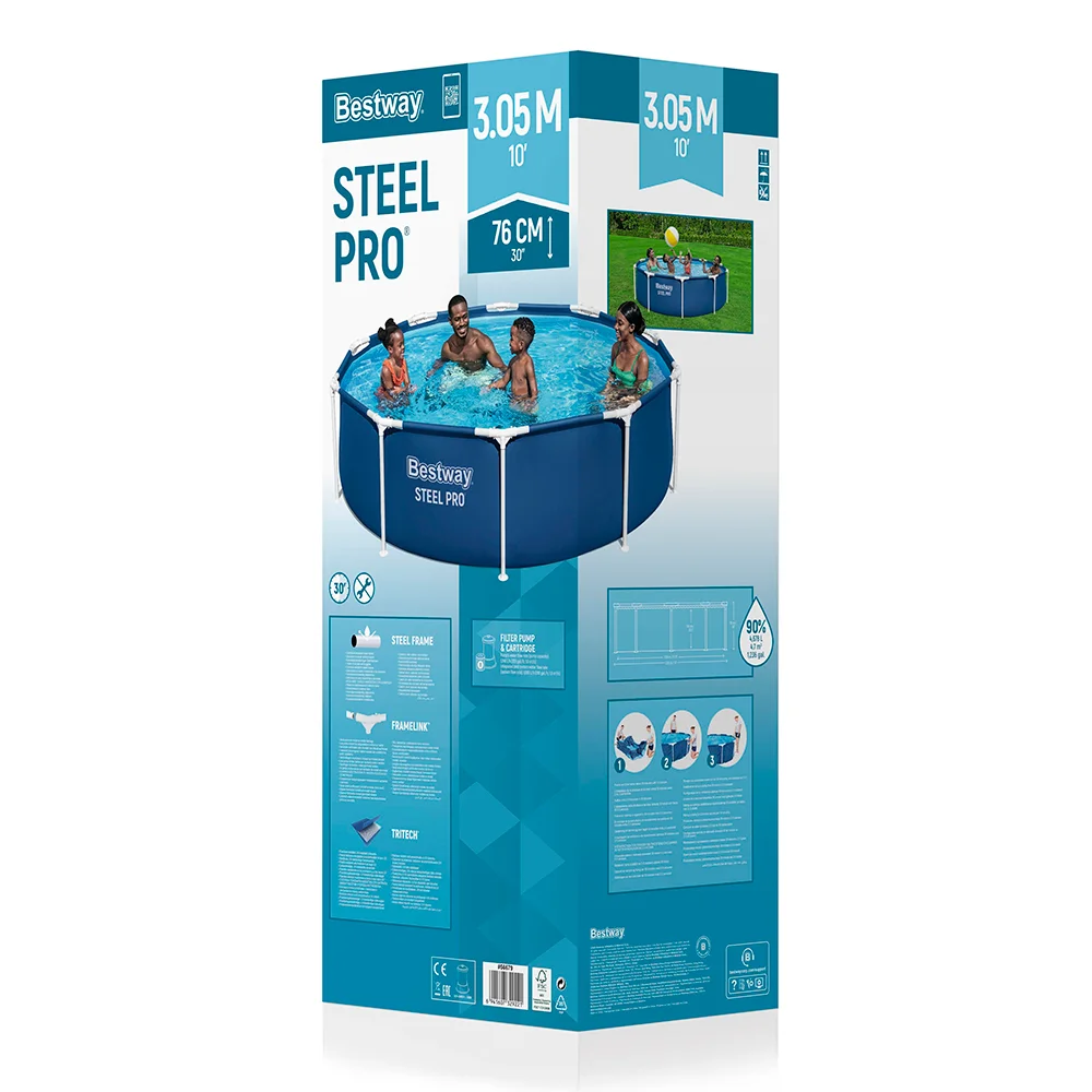 Бассейн каркасный Bestway Steel Pro 305х76см, 4678л (56679) - фото 12