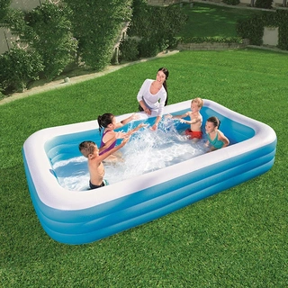 Бассейн надувной Bestway Deluxe Blue Rectangular (54009)