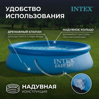 Бассейн надувной Intex Easy Set (28106NP)