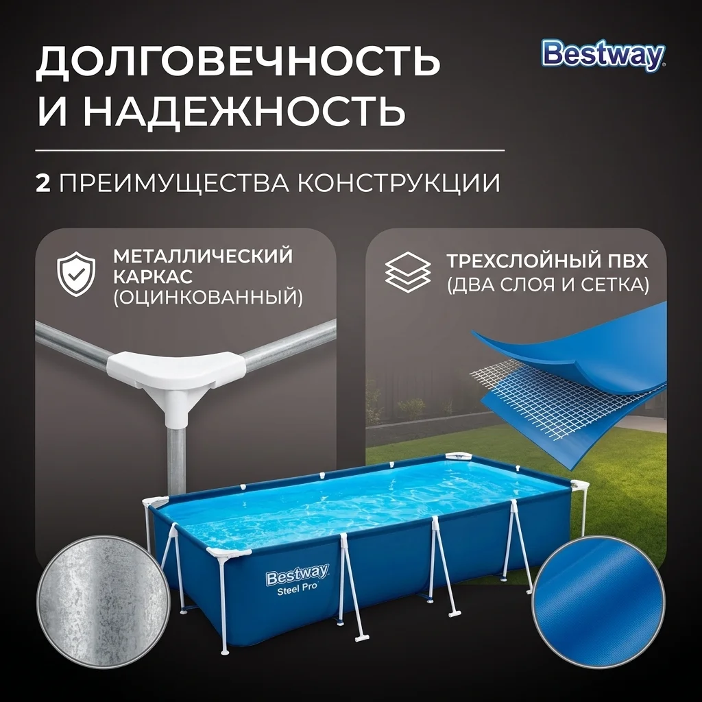 Bestway қаңқалы бассейні 56405 - фото 7