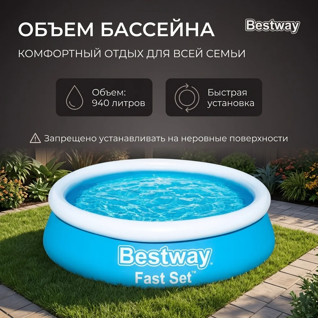 Бассейн надувной BESTWAY 57392 - фото 7