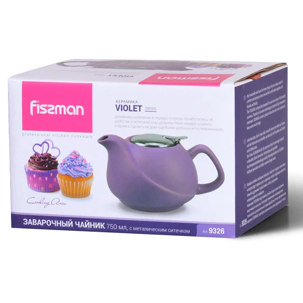 Заварочный чайник Fissman TP-9326 750 мл Лиловый - фото 2