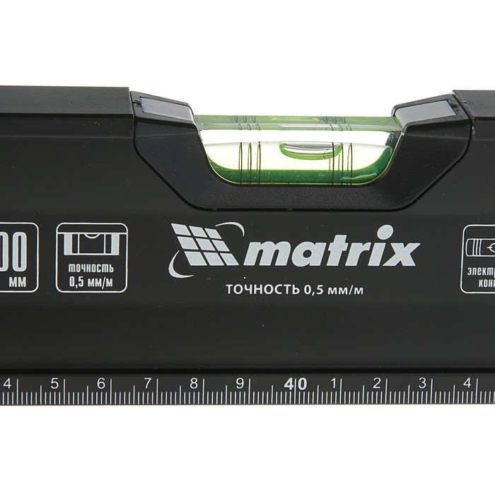 Уровень MATRIX, 80 см, алюминиевый, ±0.5 мм/м, усиленный, фрезерованный, 3 глазка 