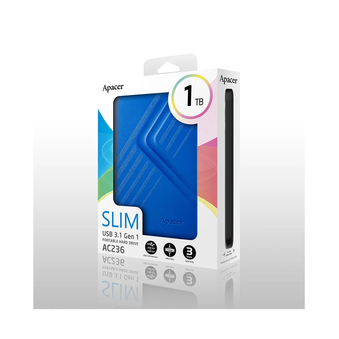 Внешний жёсткий диск Apacer 1TB 2.5" AC236 Синий AP1TBAC236U-1