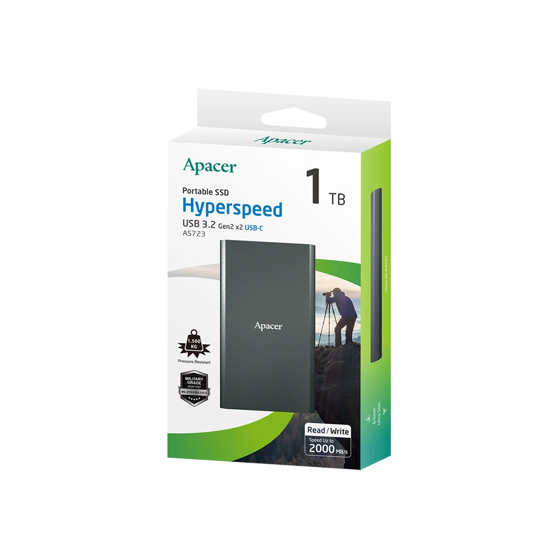 Внешний SSD диск Apacer 1TB AS723 Черный AP1TBAS723B-1 - фото 2