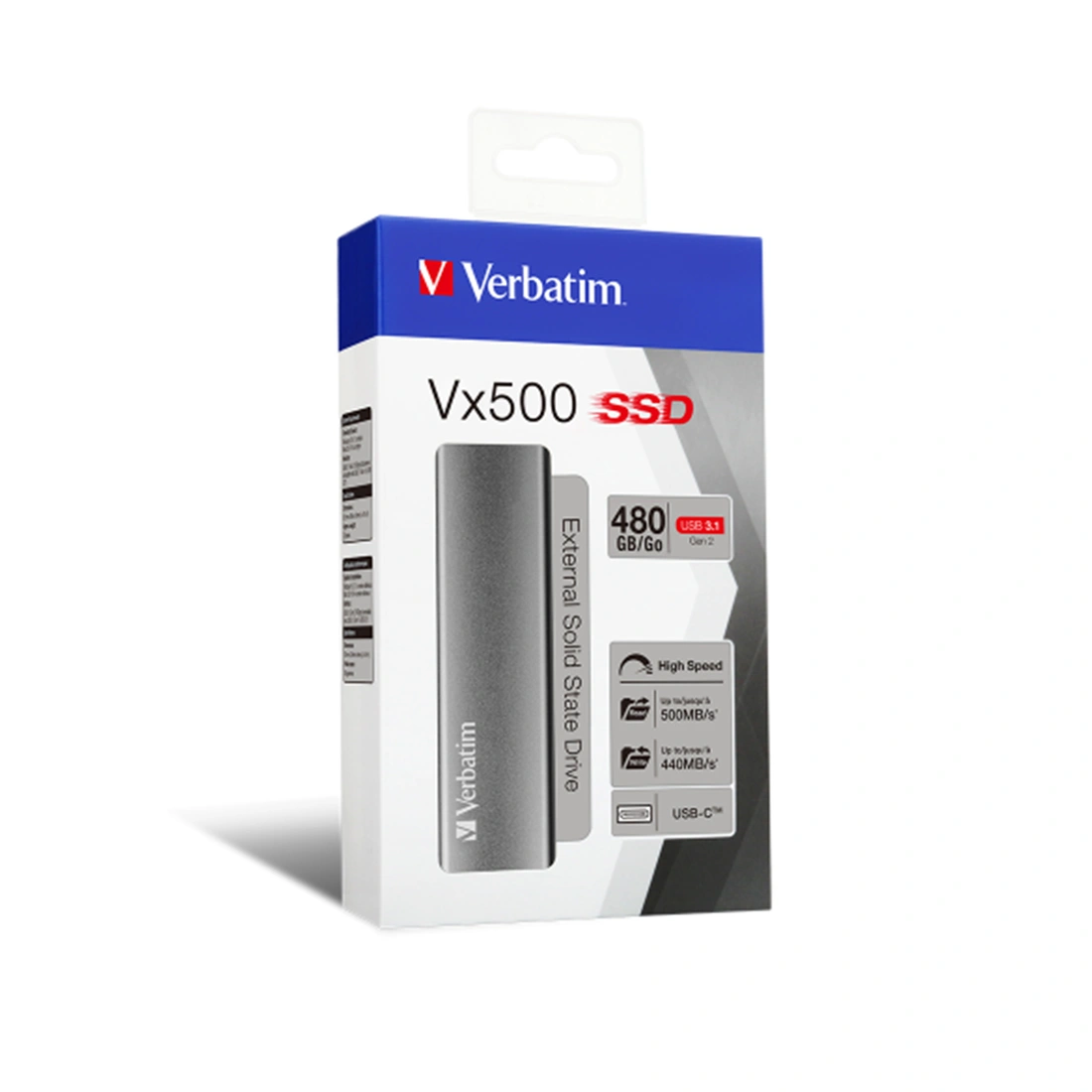 Внешний SSD диск Verbatim VX500 47443 480GB Серый 47443 - фото 3