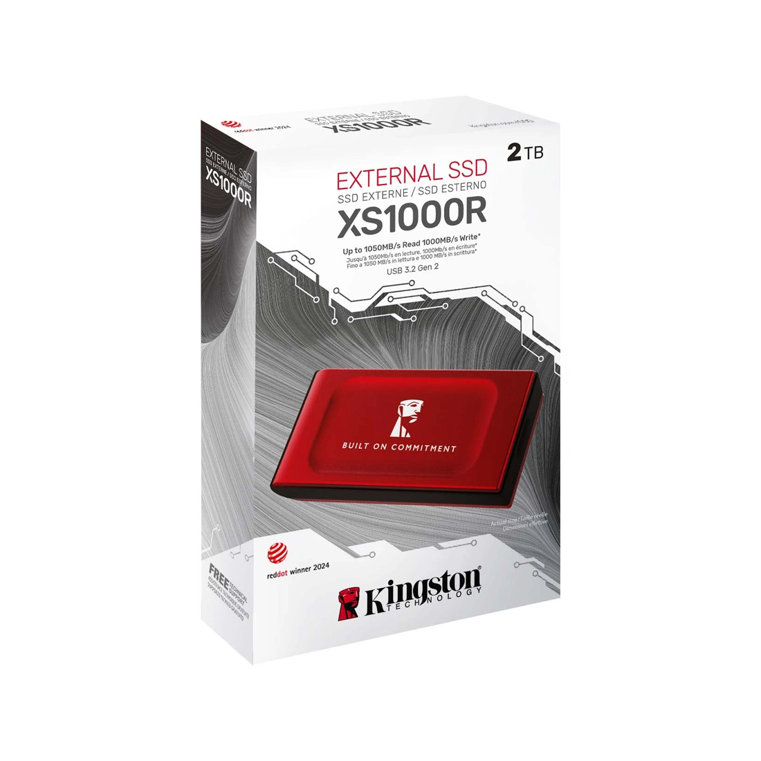 Внешний SSD диск Kingston 2TB XS1000 Красный SXS1000R/2000GA - фото 3