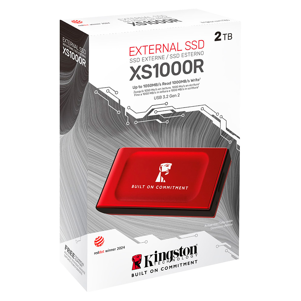 Внешний SSD Kingston XS1000 2TB Red - фото 3
