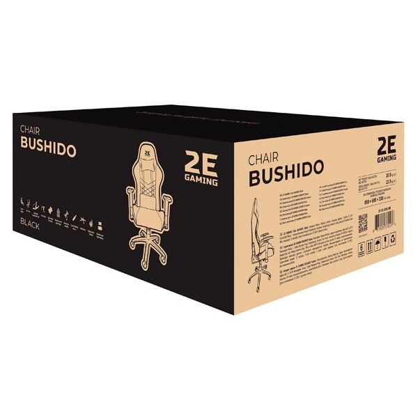 Игровое кресло 2E Gaming Chair Bushido Black/Black - фото 10