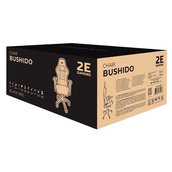 Игровое кресло 2E Gaming Chair Bushido Black/Red - фото 10